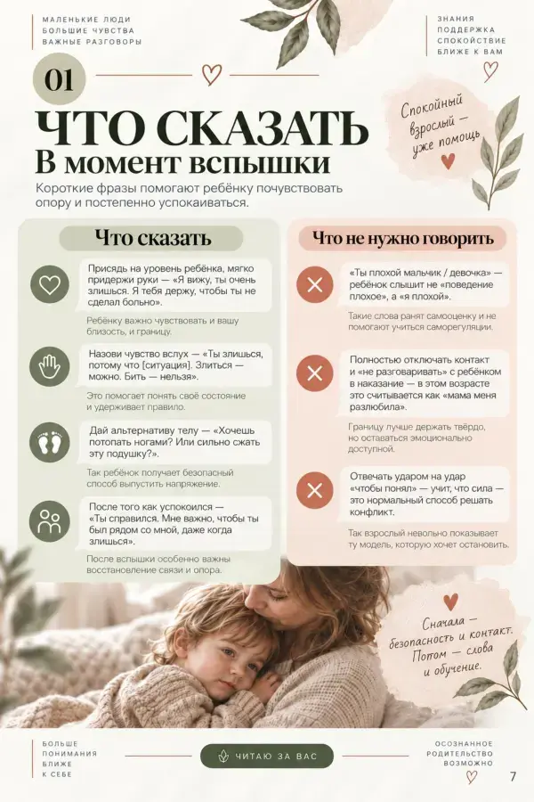 Страница гайда «Что сказать в момент вспышки»
