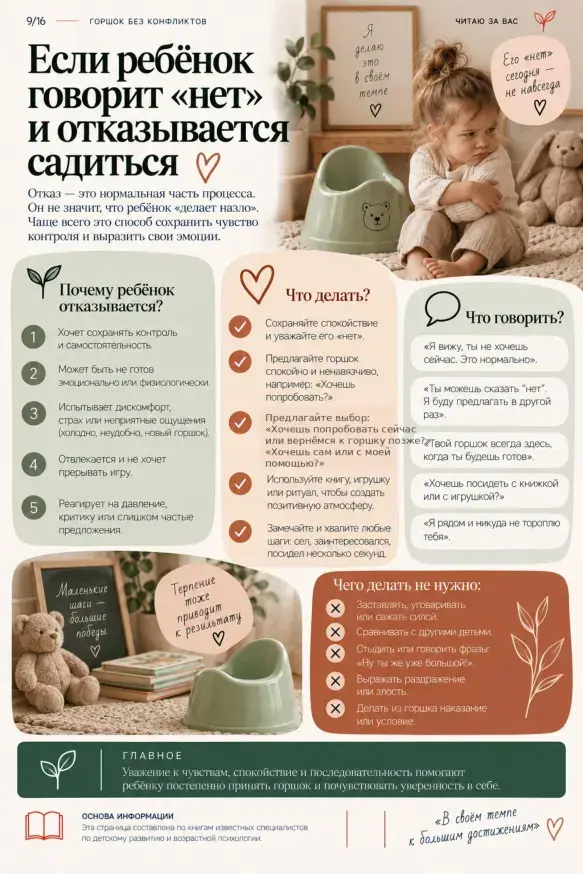Страница гайда «Если ребёнок говорит „нет“ и отказывается садиться»